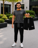 3 Pcs Dri Fit Summer Tracksuit For Mens Polo Shirt + Shorts + Trouser